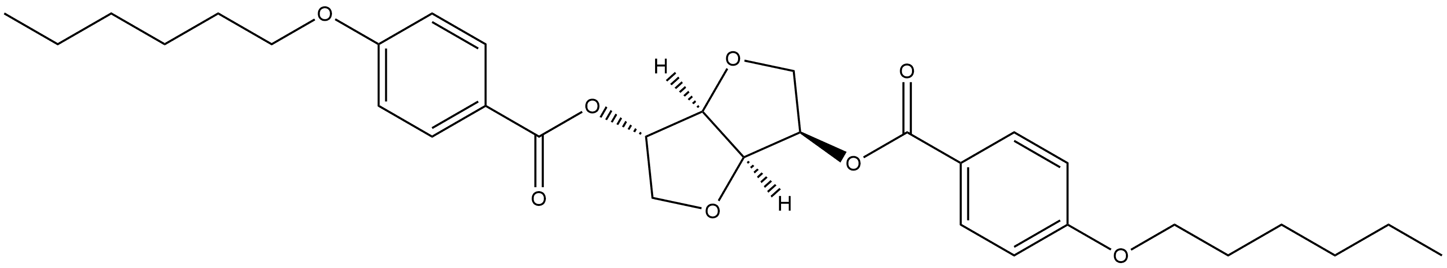 D-Glucitol, 1,4:3,6-dianhydro-, 2,5-bis[4-(hexyloxy)benzoate] Structure