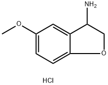 3-Benzofuranamine, 2,3-dihydro-5-methoxy-, hydrochloride (1:1) Structure