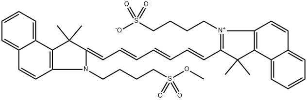 1H-Benz[e]indolium, 2-[(1E,3E,5E,7E)-7-[1,3-dihydro-3-[4-(methoxysulfonyl)butyl]-1,1-dimethyl-2H-benz[e]indol-2-ylidene]-1,3,5-heptatrien-1-yl]-1,1-dimethyl-3-(4-sulfobutyl)-, inner salt Structure