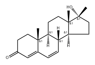 Androsta-4,6-dien-3-one, 17-hydroxy-17-methyl-, (17α)- Structure