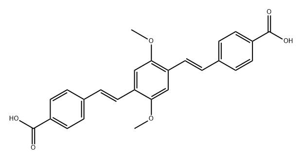 Benzoic acid, 4,4'-[(2,5-dimethoxy-1,4-phenylene)di-(1E)-2,1-ethenediyl]bis- Structure