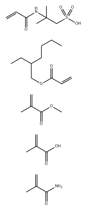 2-Propenoic acid, 2-methyl-, polymer with 2-ethylhexyl 2-propenoate, methyl 2-methyl-2-propenoate, 2-methyl-2-(1-oxo-2-propenyl)amino-1-propanesulfonic acid and 2-methyl-2-propenamide Structure