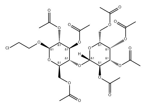 β-D-Glucopyranoside, 2-chloroethyl 4-O-(2,3,4,6-tetra-O-acetyl-β-D-galactopyranosyl)-, 2,3,6-triacetate Structure