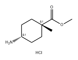Cyclohexanecarboxylic acid, 4-amino-1-methyl-, methyl ester, hydrochloride (1:1), cis- 구조식 이미지