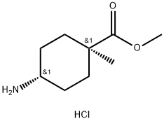 Cyclohexanecarboxylic acid, 4-amino-1-methyl-, methyl ester, hydrochloride (1:1), trans- Structure