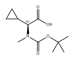 Cyclopropaneacetic acid, α-[[(1,1-dimethylethoxy)carbonyl]methylamino]-, (αS)- Structure