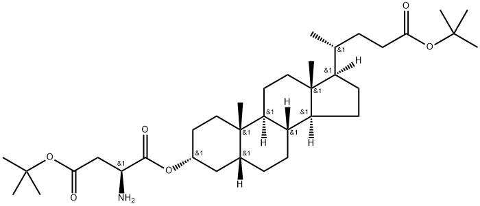 L-Aspartic acid, 1-[(3α,5β)-24-(1,1-dimethylethoxy)-24-oxocholan-3-yl] 4-(1,1-dimethylethyl) ester Structure