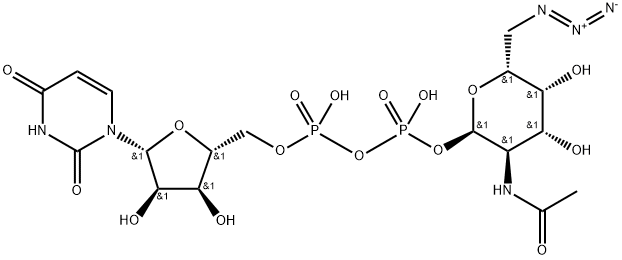 UDP-6-azido-6-deoxy-N-acetyl-D-galactosamine 구조식 이미지