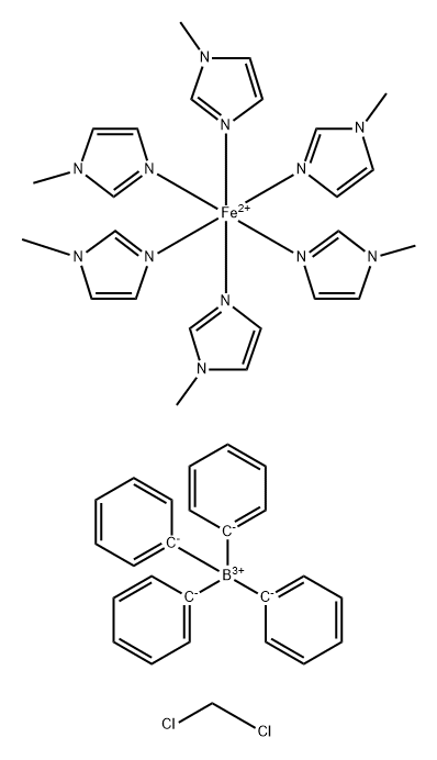 hexakis(N-methylimidazole-N')iron(II) tetraphenylborate dichloromethane Structure