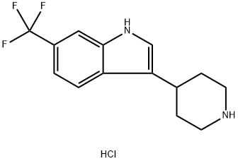 1H-Indole, 3-(4-piperidinyl)-6-(trifluoromethyl)-, hydrochloride (1:1) Structure