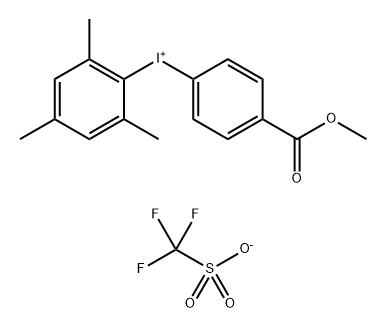 Iodonium, [4-(methoxycarbonyl)phenyl](2,4,6-trimethylphenyl)-, 1,1,1-trifluoromethanesulfonate (1:1) Structure