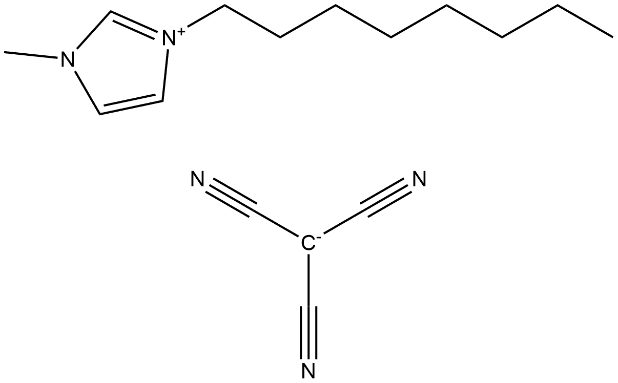 1H-Imidazolium, 1-methyl-3-octyl-, salt with methanetricarbonitrile (1:1) Structure