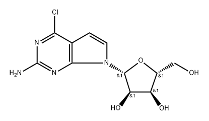 7H-?Pyrrolo[2,?3-?d]?pyrimidin-?2-?amine, 4-?chloro-?7-?β-?D-?ribofuranosyl- Structure