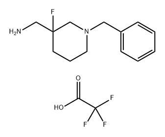 3-Piperidinemethanamine, 3-fluoro-1-(phenylmethyl)-, 2,2,2-trifluoroacetate (1:1) Structure