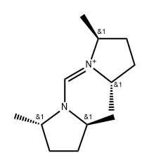 (2S,5S)-1-{[(2S,5S)-2,5-Dimethylpyrrolidin-1-yl]methylene}-2,5-dimethylpyrrolidinium tetrafluoroborate, min. 97% 구조식 이미지