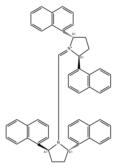 (2S,5S)-1-{[(2S,5S)-2,5-Di(naphthalen-1-yl])pyrrolidin-1-yl]methylene}-2,5-di(naphthalen-1-yl)pyrrolidinium tetrafluoroborate, min. 97% 구조식 이미지