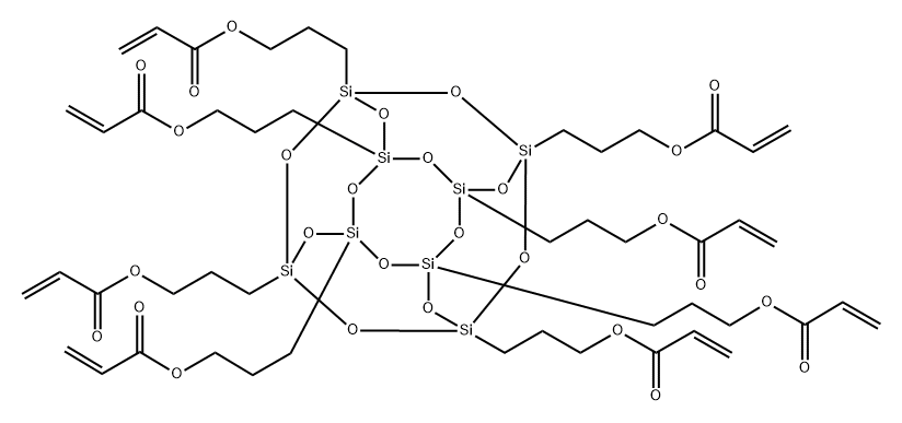 2-Propenoic acid, 1,1',1'',1''',1'''',1''''',1'''''',1'''''''-(pentacyclo[9.5.1.13,9.15,15.17,13]octasiloxane-1,3,5,7,9,11,13,15-octaylocta-3,1-propanediyl) ester, homopolymer Structure