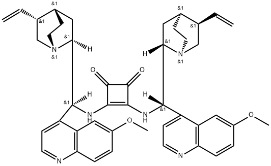 3-Cyclobutene-1,2-dione, 3,4-bis[[(8α,9S)-6'-methoxycinchonan-9-yl]amino]- Structure