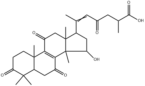 Lanosta-8,20(22)-dien-26-oic acid, 15-hydroxy-3,7,11,23-tetraoxo-, (15α,20E)- Structure