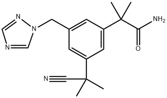 Anastrozole IMpurity (3-(1-Cyano-1-Methylethyl)-alfa,alfa-diMethyl-5-(1H-,1,2,4-triazole-1-ylMethyl)-benzeneacetaMide) 구조식 이미지