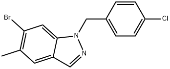 6-Bromo-1-[(4-chlorophenyl)methyl]-5-methyl-1H-indazole Structure