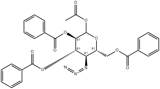 1-O-Acetyl-4-azido-2,3,6-tri-O-benzoyl-4-deoxy-D-glucopyranose Structure