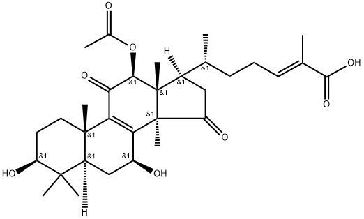 Lanosta-8,24-dien-26-oic acid, 12-(acetyloxy)-3,7-dihydroxy-11,15-dioxo-, (3β,7β,12β,24E)- 구조식 이미지