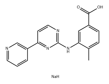 Benzoic acid, 4-methyl-3-[[4-(3-pyridinyl)-2-pyrimidinyl]amino]-, sodium salt (1:1) Structure