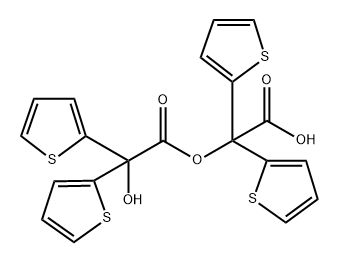 2-(2-Hydroxy-2,2-di(thiophen-2-yl)acetoxy)-2,2-di(thiophen-2-yl)acetic Acid Structure