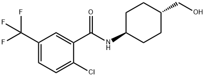 Benzamide, 2-chloro-N-[trans-4-(hydroxymethyl)cyclohexyl]-5-(trifluoromethyl)- Structure