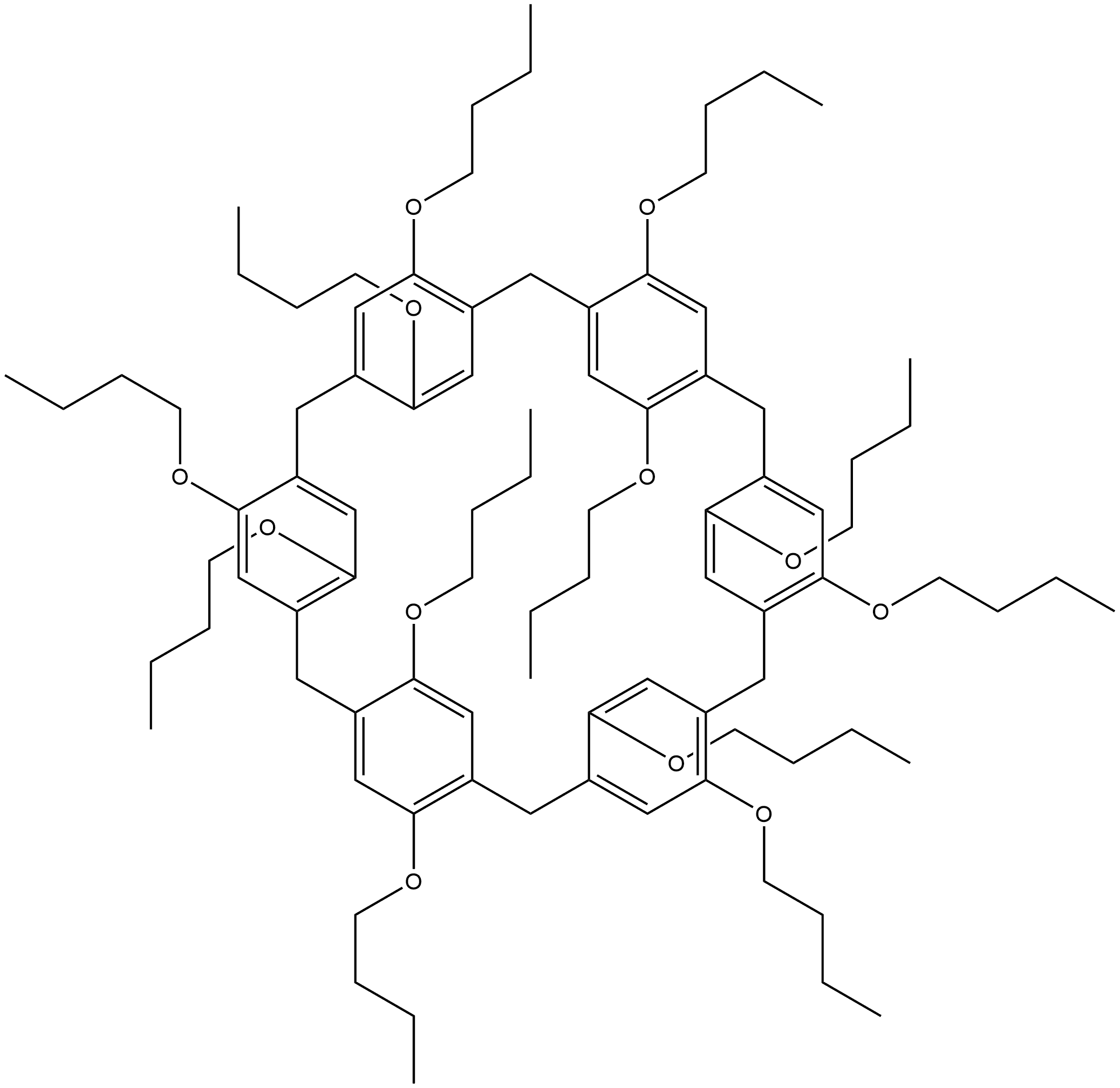 Heptacyclo[26.2.2.23,6.28,11.213,16.218,21.223,26]dotetraconta-3,4,5,8,9,10,13,14,15,18,19,20,23,24,25,28,30,31-octadecaene, 4,9,14,19,24,29,31,33,35,37,39,41-dodecabutoxy- 구조식 이미지