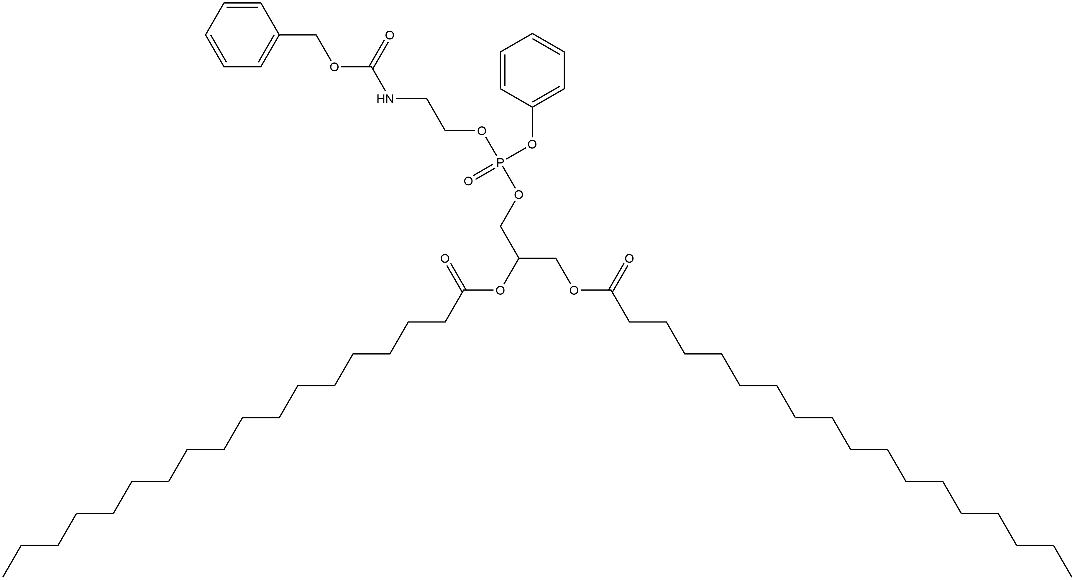 phosphoric acid-(2-benzyloxycarbonylamino-ethyl ester)-(2,3-bis-stearoyloxy-propyl ester)-phenyl ester Structure