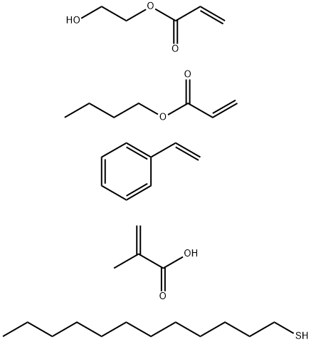 2-프로펜산,2-메틸-,부틸2-프로페노에이트가있는텔로머,1-도데칸티올,에테닐벤젠및2-하이드록시에틸2-프로페노에이트 구조식 이미지