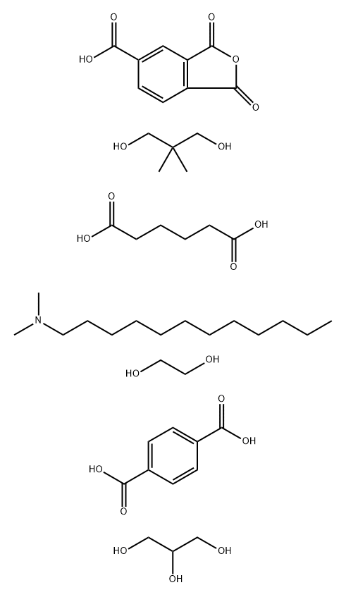 1,4-Benzenedicarboxylic acid, polymer with 1,3-dihydro-1,3-dioxo-5-isobenzofurancarboxylic acid, N,N-dimethyl-1-dodecanamine, 2,2-dimethyl-1,3-propanediol, 1,2-ethanediol, hexanedioic acid and 1,2,3-propanetriol Structure