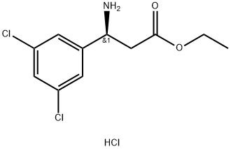 Benzenepropanoic acid, β-amino-3,5-dichloro-, ethyl ester, hydrochloride (1:1), (βS)- Structure