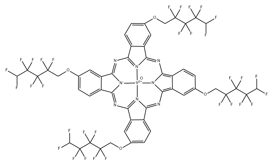 Vanadium, oxo[2,9,16,23-tetrakis[(2,2,3,3,4,4,5,5-octafluoropentyl)oxy]-29H,31H-phthalocyaninato(2-)-N29,N30,N31,N32]-, (SP-5-12)- (9CI) Structure