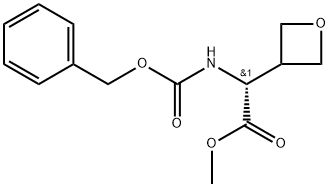 3-Oxetaneacetic acid, α-[[(phenylmethoxy)carbonyl]amino]-, methyl ester, (αR)- Structure