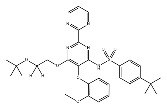 Benzenesulfonamide, N-[6-[2-(1,1-dimethylethoxy)ethoxy-2,2-d2]-5-(2-methoxyphenoxy)[2,2'-bipyrimidin]-4-yl]-4-(1,1-dimethylethyl)- Structure