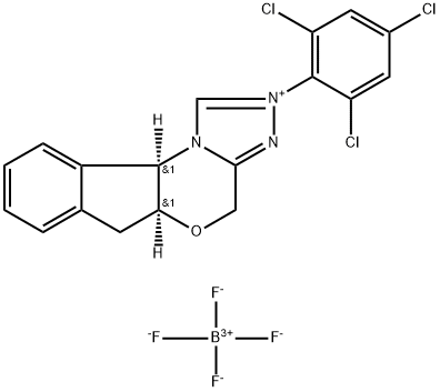 (5aS,10bR)-5a,10b-dihydro-2-(2,4,6-trichlorophenyl)-4H,6H-Indeno[2,1b][1,2,4]triazolo[4,3-d][1,4]oxazinium  tetrafluoroborate 구조식 이미지