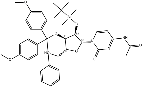 N-acetyl-3'-O-[bis(4-methoxyphenyl)phenylmethyl]-2'-O-[(1,1-dimethylethyl)dimethylsilyl]- Cytidine Structure