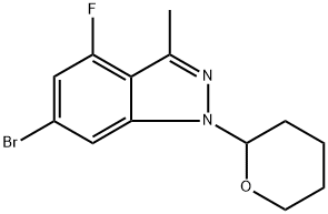 6-Bromo-4-fluoro-3-methyl-1-(tetrahydro-2H-pyran-2-yl)-1H-indazole Structure