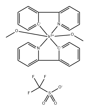 Iridium(1+), bis(methanol)bis[2-(2-pyridinyl-κN)phenyl-κC]-, 1,1,1-trifluoromethanesulfonate (1:1) Structure