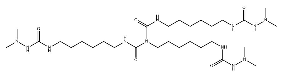 11-[6-[[(2,2-Dimethylhydrazino)carbonyl]amino]hexyl]-10, 12-dioxo-2,9,11,13,20-pentaazaheneicosanedioic acid, bis(2,2-dimethylhydrazide) 구조식 이미지
