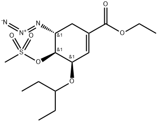 (3R)-Ethyl 5-azido-4-((methylsulfonyl)oxy)-3-(pentan-3-yloxy)cyclohex-1-enecarboxylate Structure