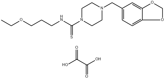 1-Piperazinecarbothioamide, 4-(1,3-benzodioxol-5-ylmethyl)-N-(3-ethoxypropyl)-, ethanedioate (1:1) 구조식 이미지