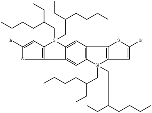2,7-Dibromo-benzo[1,2-b:4,5-b]bis(4,4'-diethylhexyl-4H-silolo[3,2-b]thiophene) Structure