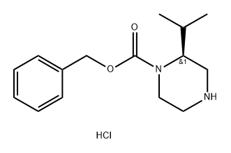 (S)-Benzyl 2-isopropylpiperazine-1-carboxylate hydrochloride 구조식 이미지