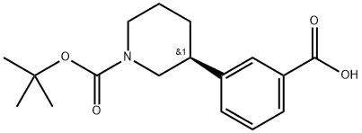 '(S)-3-(1-(tert-butoxycarbonyl)piperidin-3-yl)benzoic acid 구조식 이미지