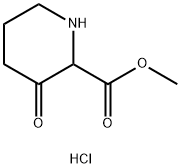 2-Piperidinecarboxylic acid, 3-oxo-, methyl ester, hydrochloride (1:1) Structure