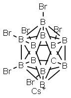 1-Carbadodecaborate(1-), 7,8,9,10,11,12-hexabromo-1,2,3,4,5,6-hexahydro-, cesium (1:1) Structure